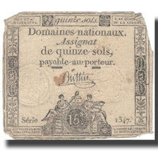 France, 15 Sols, 1792, 1792-01-04, VF(20-25), KM:A54