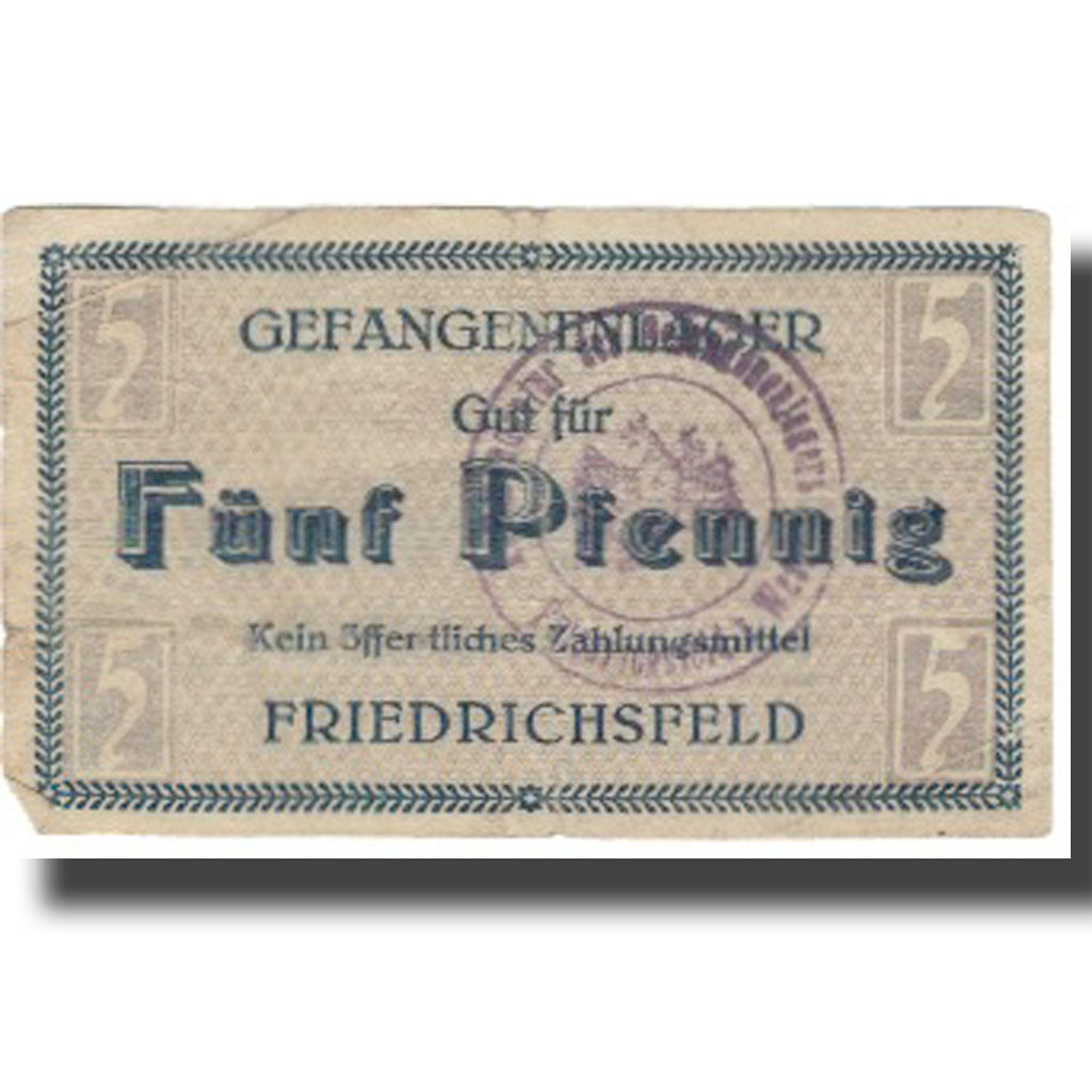 Banknote, Germany, 5 Pfennig, valeur faciale, VF(30-35)
