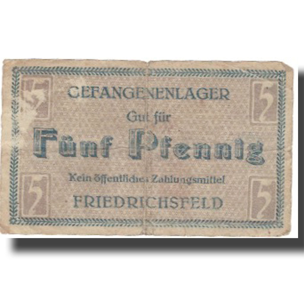 Banconote, Germania, 5 Pfennig, valeur faciale, MB