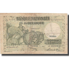 Biljet, België, 50 Francs-10 Belgas, 1947, 1947-04-25, KM:100, TB