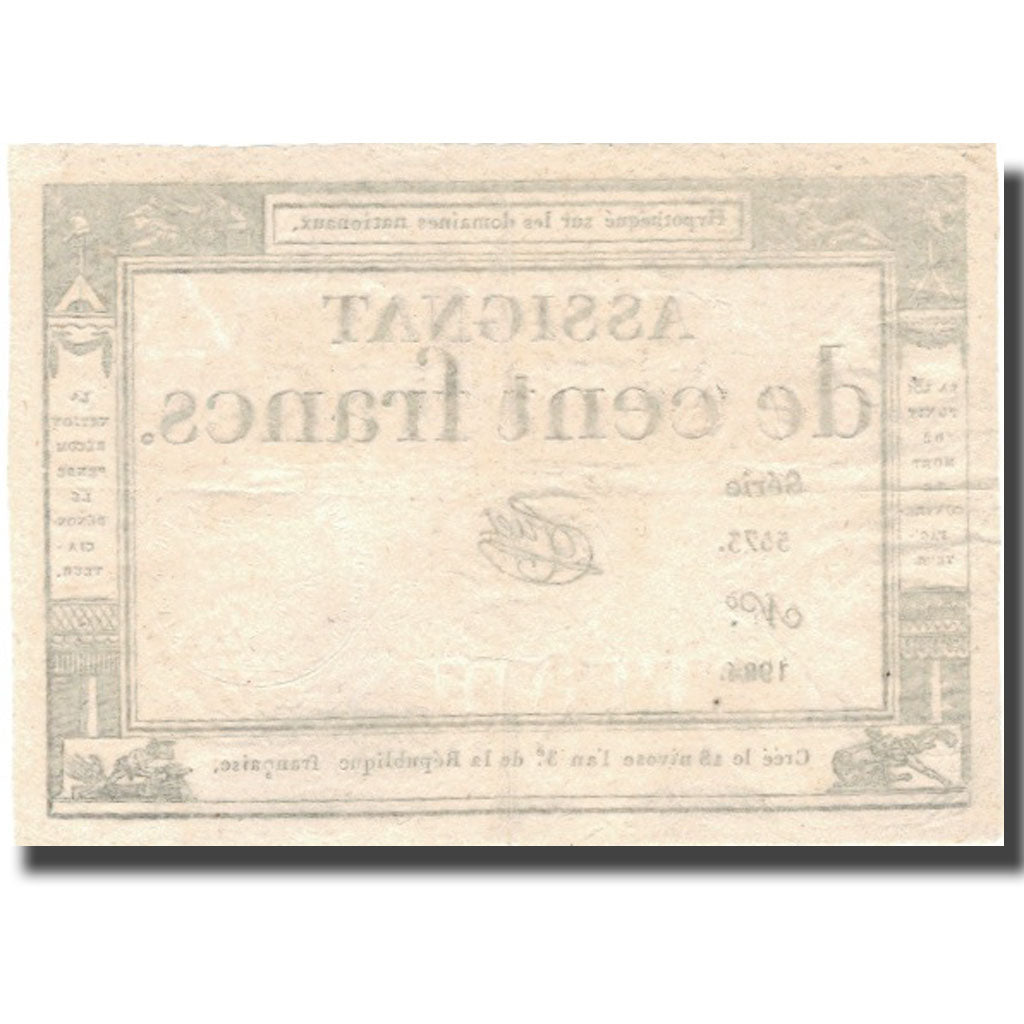 France, 100 Francs, 1794-1795, Lassia, UNC(63), KM:A78