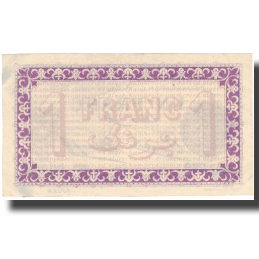 Banknote, Algeria, 1 Franc, Blason, 1914, 1914-09-03, EF(40-45)