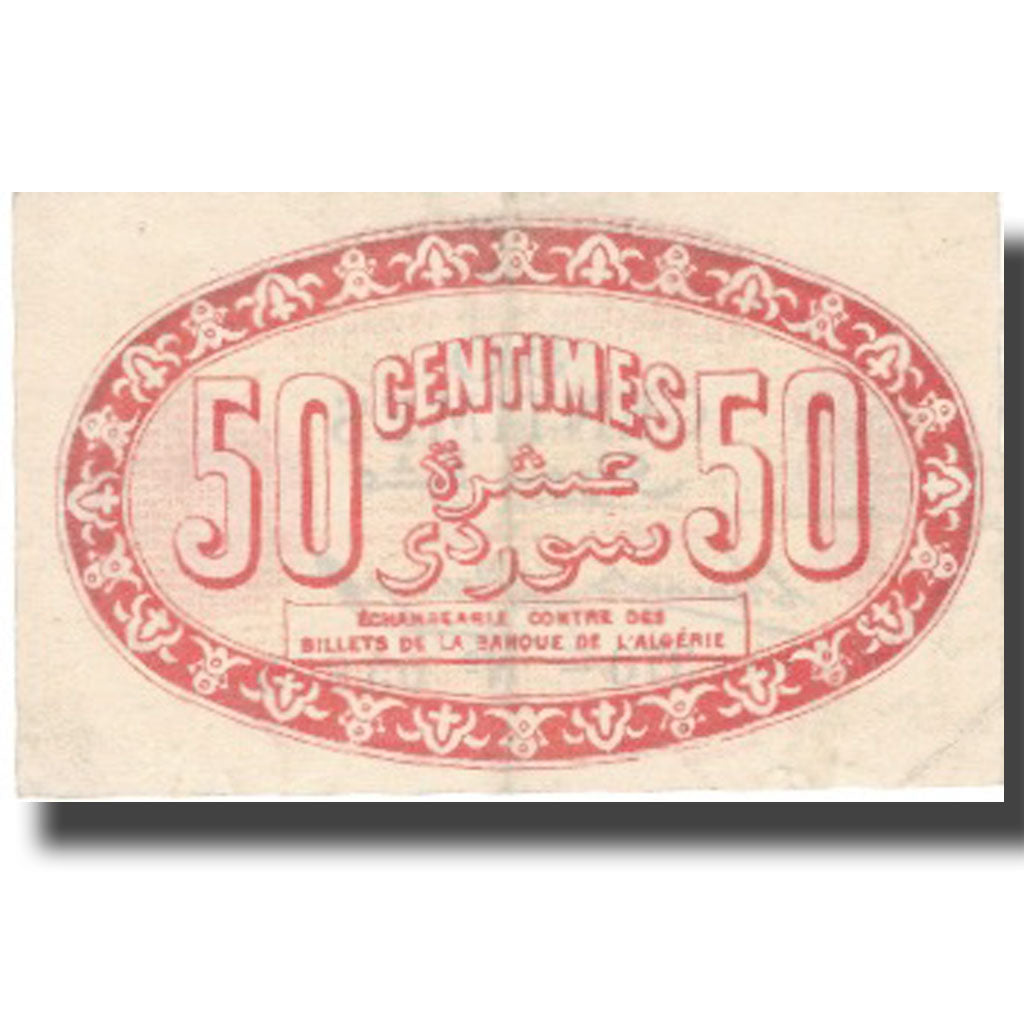 Banknote, Algeria, 50 Centimes, Blason, 1915, 1915-01-13, AU(55-58)