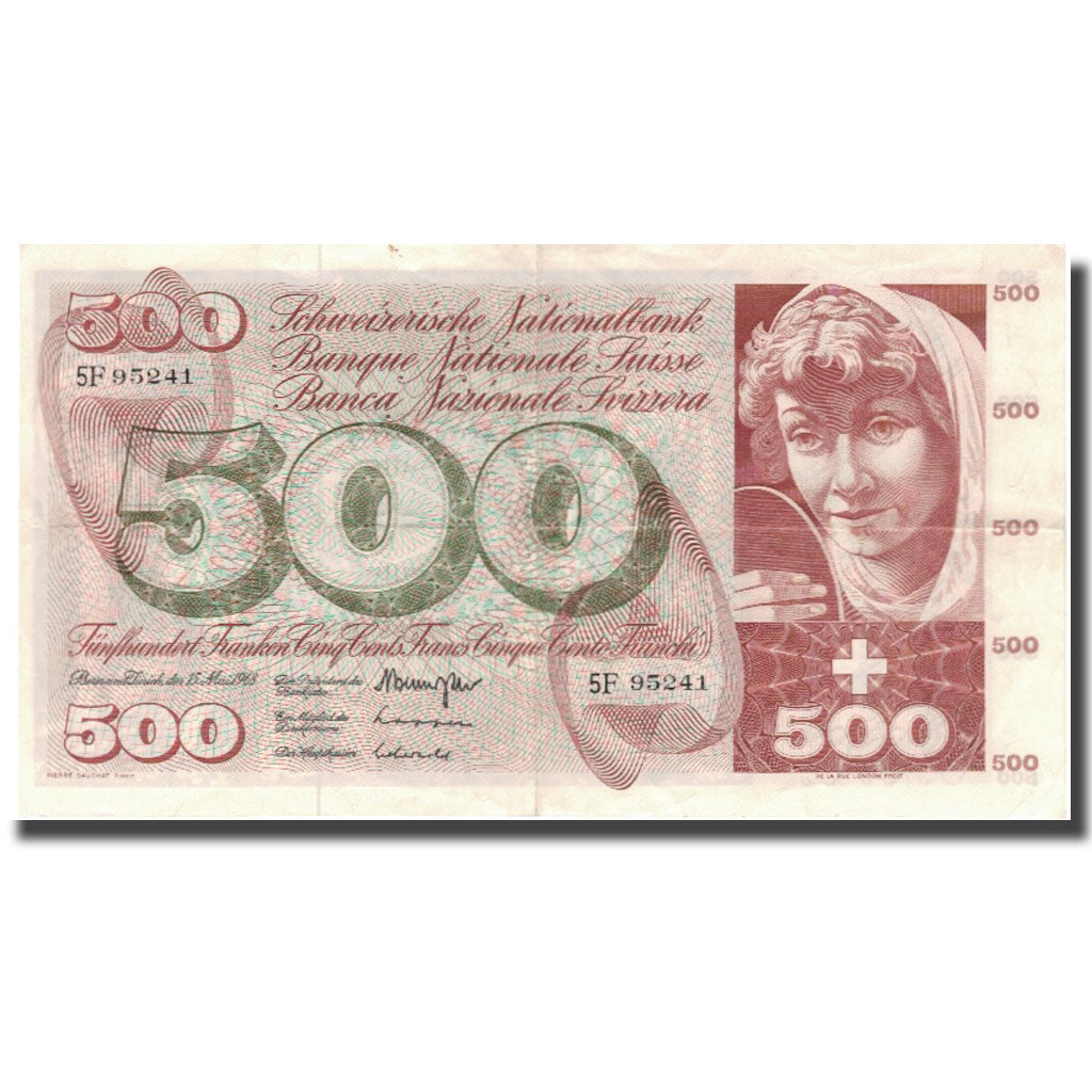 Billet, Suisse, 500 Franken, 1968, 1968-05-15, KM:51f, TTB