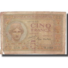 Geldschein, Madagascar, 5 Francs, KM:35, SGE