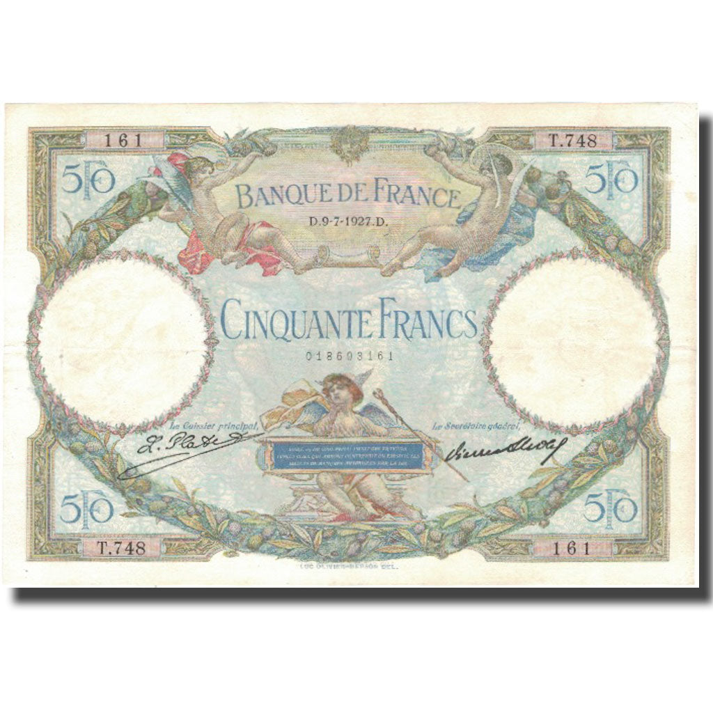 Francja, 50 Francs, Luc Olivier Merson, 1927, 1927-07-09, EF(40-45)