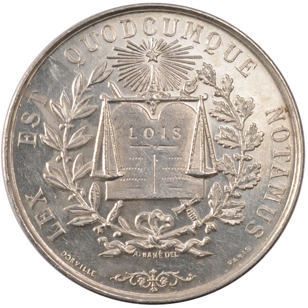 France, Notary, Token, AU(55-58), Silver, Lerouge #220, 20.78