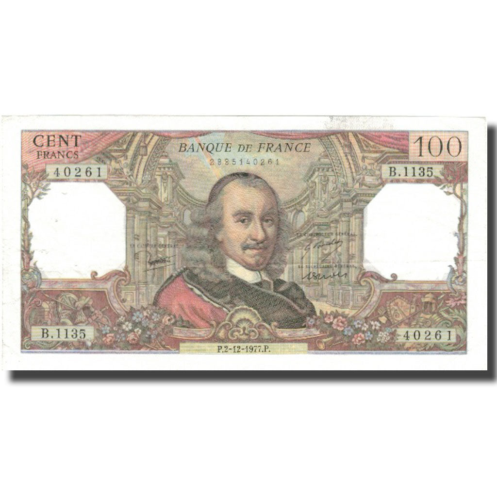 Frankrijk, 100 Francs, Corneille, 1977, 1977-12-02, TTB+, Fayette:65.60, KM:149f
