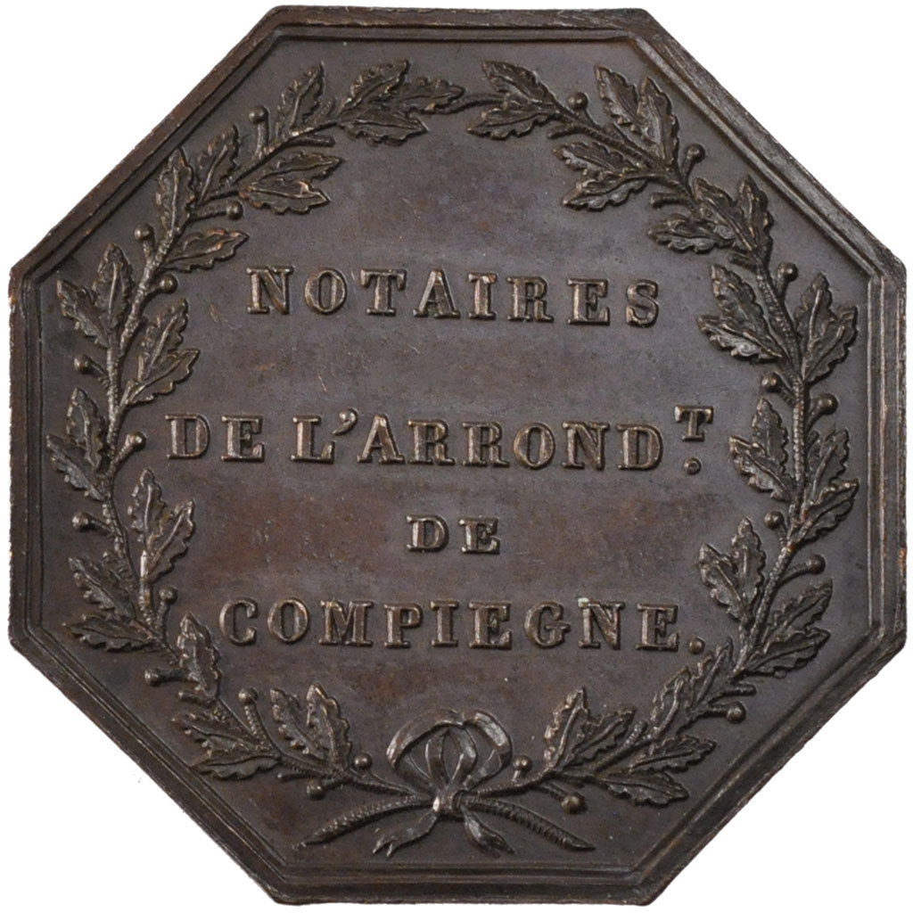 France, Notary, Token, MS(60-62), Copper, Lerouge #102A, 14.05