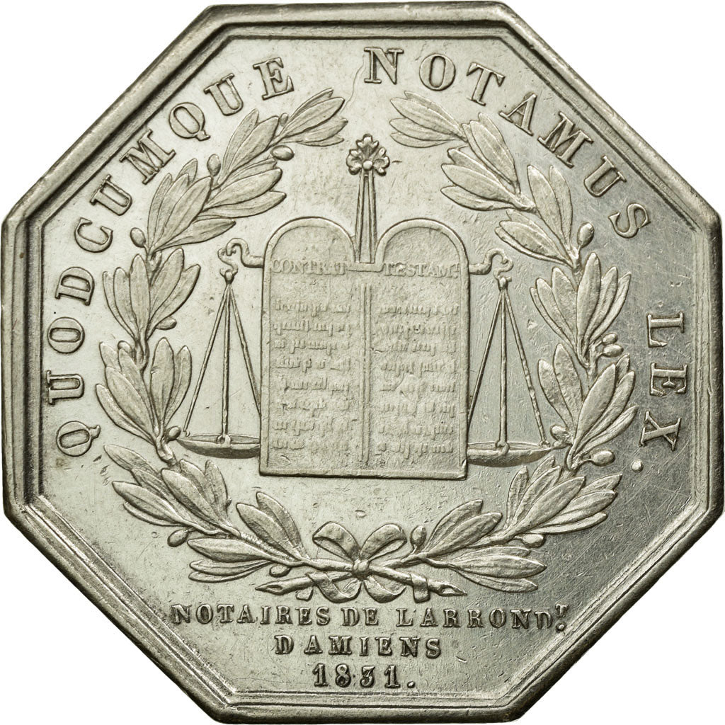 France, Token, Notary, 1831, MS(60-62), Silver, Lerouge:11
