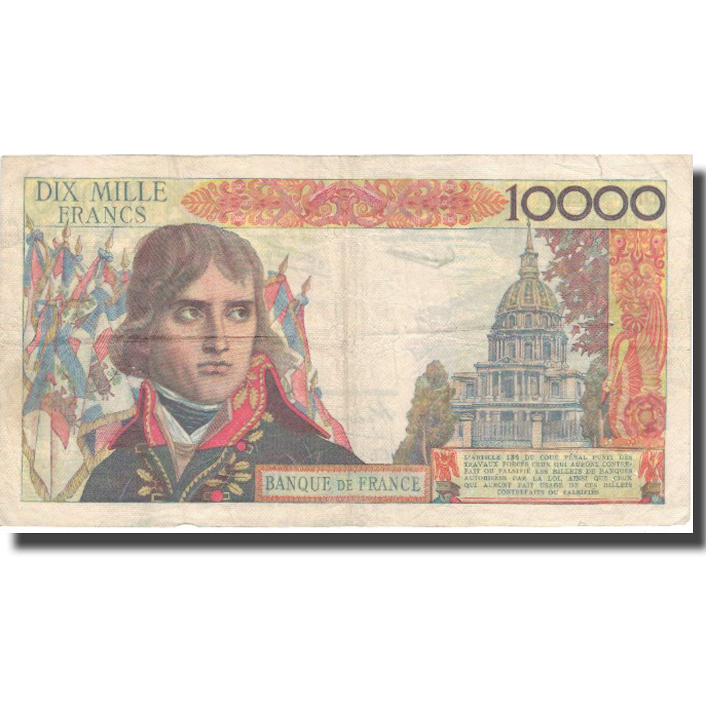 France, 10,000 Francs, Bonaparte, 1957, 1957-07-04, VF(30-35), Fayette:51.9