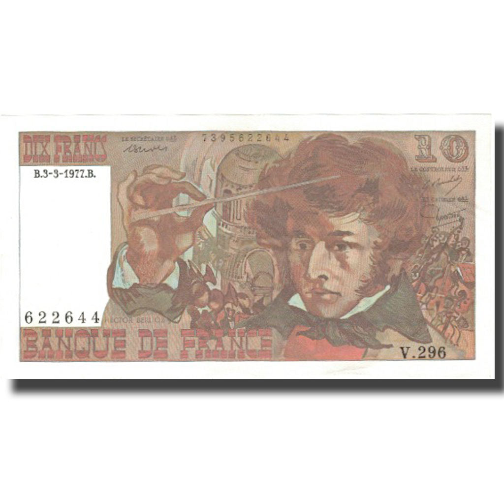 Frankrijk, 10 Francs, Berlioz, 1977, 1977-03-03, SPL+, Fayette:63.21, KM:150c