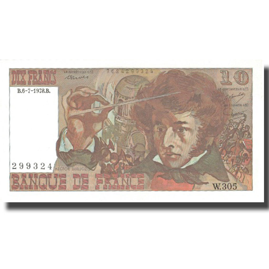 France, 10 Francs, Berlioz, 1977, 1978-03-02, SPL+, Fayette:63.24, KM:150c