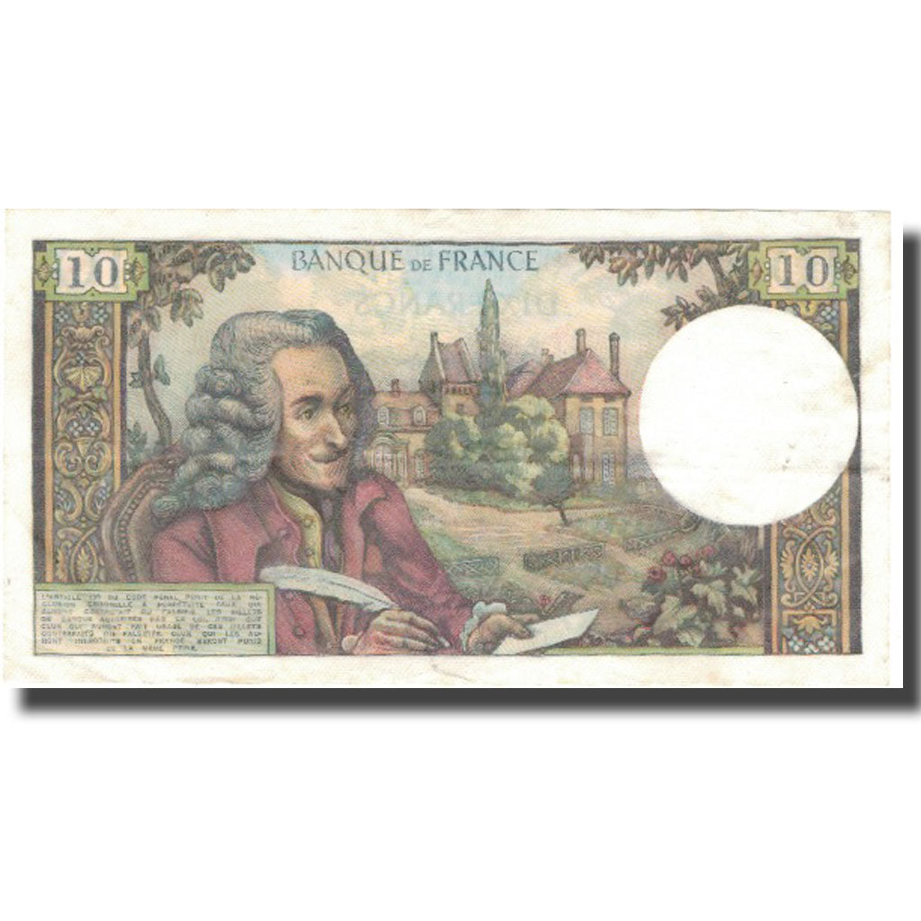 Francja, 10 Francs, Voltaire, 1971, 1971-09-02, AU(50-53), Fayette:62.53