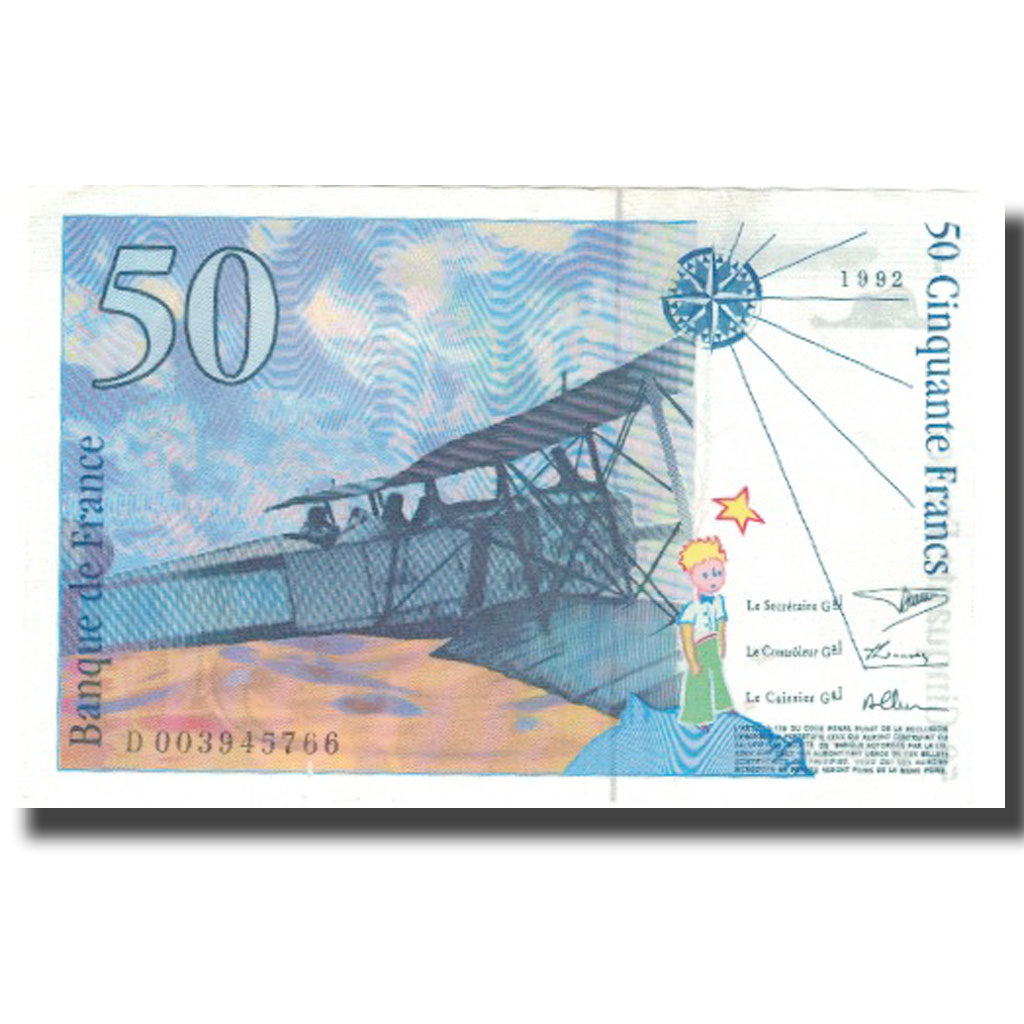 France, 50 Francs, Eiffel, 1992, 1992, AU(55-58), Fayette:72.1b, KM:157a