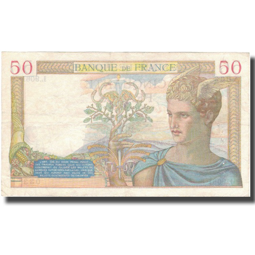 Francia, 50 Francs, Cérès, 1938, 1938-11-03, BB, Fayette:18.18, KM:85b