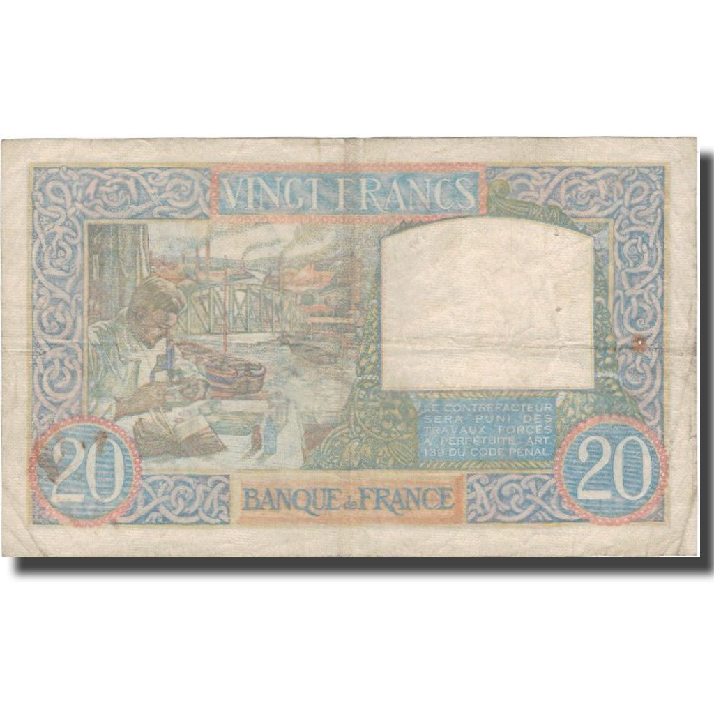 Frankreich, 20 Francs, Science et Travail, 1940, 1940-10-26, S+, Fayette:12.7