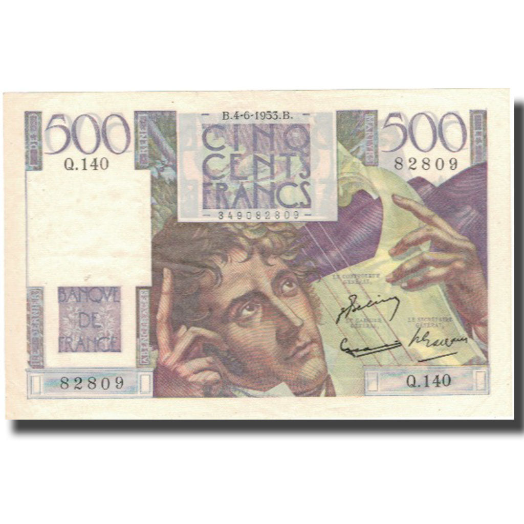 Francja, 500 Francs, Chateaubriand, 1953, 1953-06-04, EF(40-45), Fayette:31.12