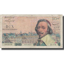 Frankrijk, 10 Nouveaux Francs, Richelieu, 1961, 1961-04-06, B+, Fayette:57.15