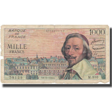 Francia, 1000 Francs, Richelieu, 1956, 1956-12-06, B+, KM:134a