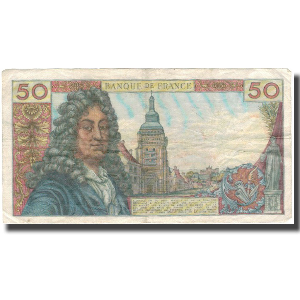 France, 50 Francs, Racine, 1975, 1975-03-06, VF(20-25), Fayette:64.31, KM:148e