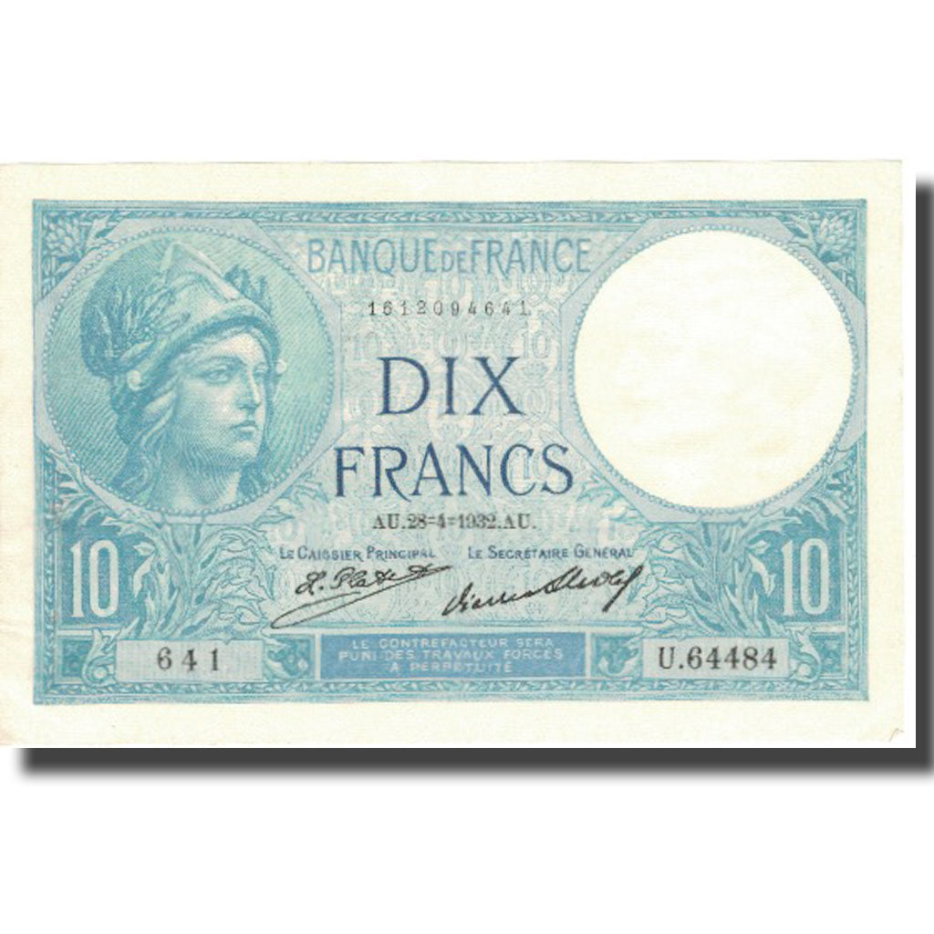 Francja, 10 Francs, Minerve, 1932, 1932-04-28, UNC(60-62), Fayette:6.16, KM:73d