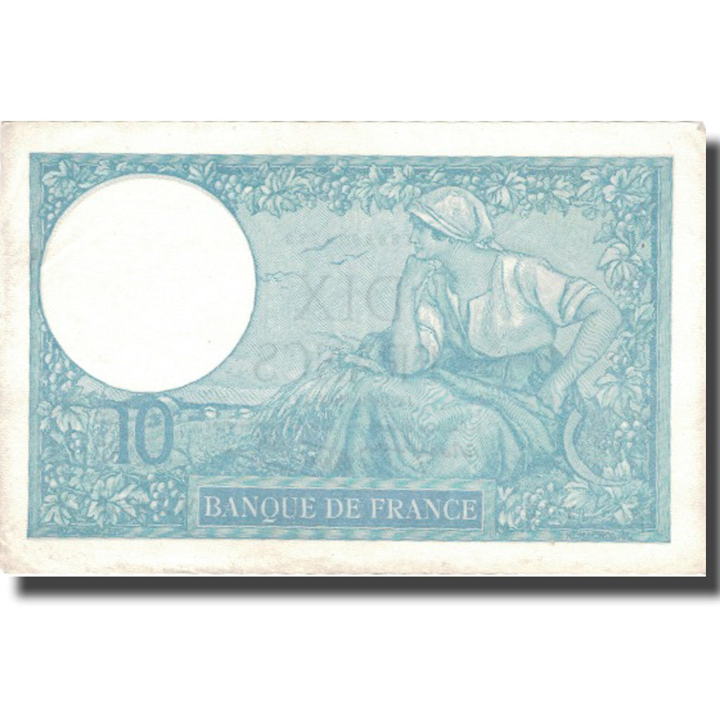 França, 10 Francs, Minerve, 1939, 1939-10-19, EF(40-45), Fayette:7.12, KM:84