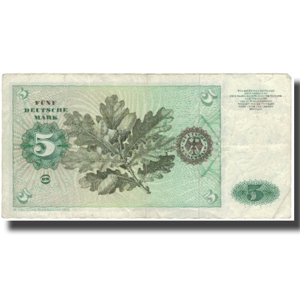 Billet, République fédérale allemande, 5 Deutsche Mark, 1980, 1980-01-02