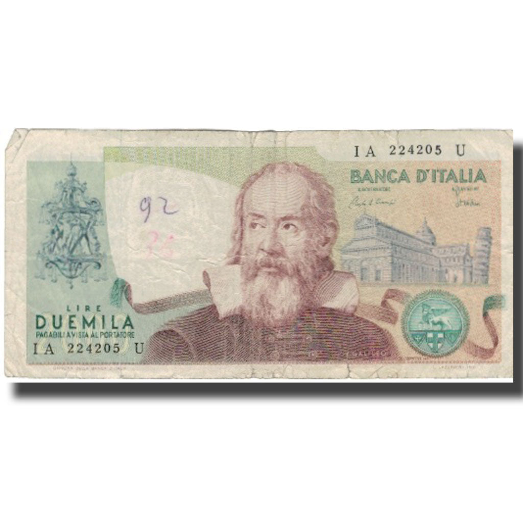 Banknote, Italy, 2000 Lire, 1976-1984, KM:103c, F(12-15)