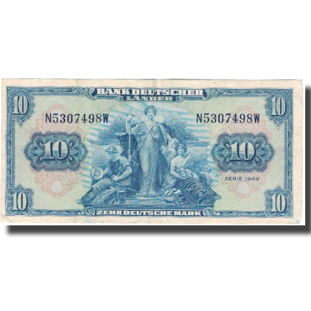 Banknote, GERMANY - FEDERAL REPUBLIC, 10 Deutsche Mark, 1949, 1949-08-22