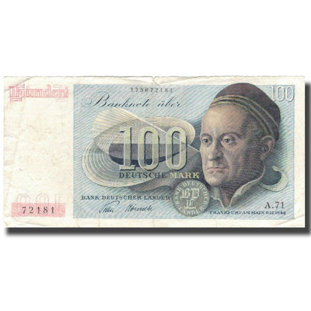 Banknote, GERMANY - FEDERAL REPUBLIC, 100 Deutsche Mark, 1948, 1948-12-09