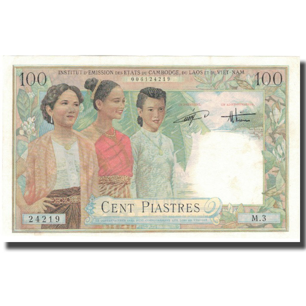 Billet, FRENCH INDO-CHINA, 100 Piastres = 100 Dong, Undated (1954), KM:108, SUP