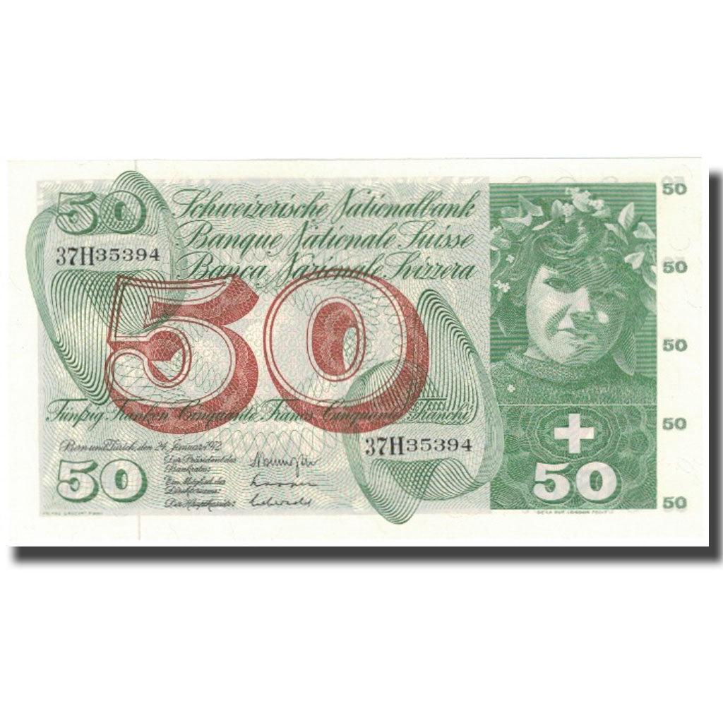 Banknote, Switzerland, 50 Franken, 1972, 1972-01-24, KM:48l, UNC(63)