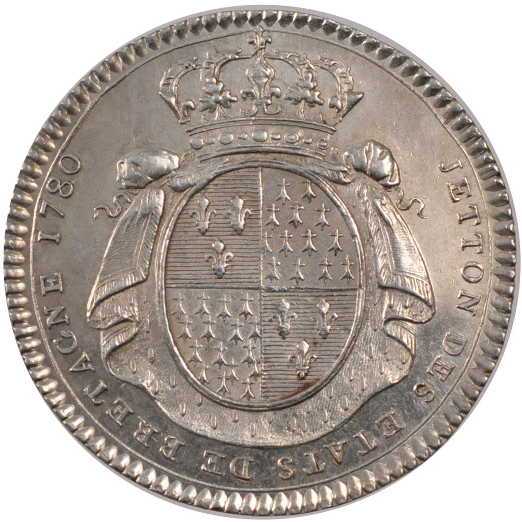 France, Royal, Token, 1780, AU(55-58), Silver, Feuardent #8789, 7.04