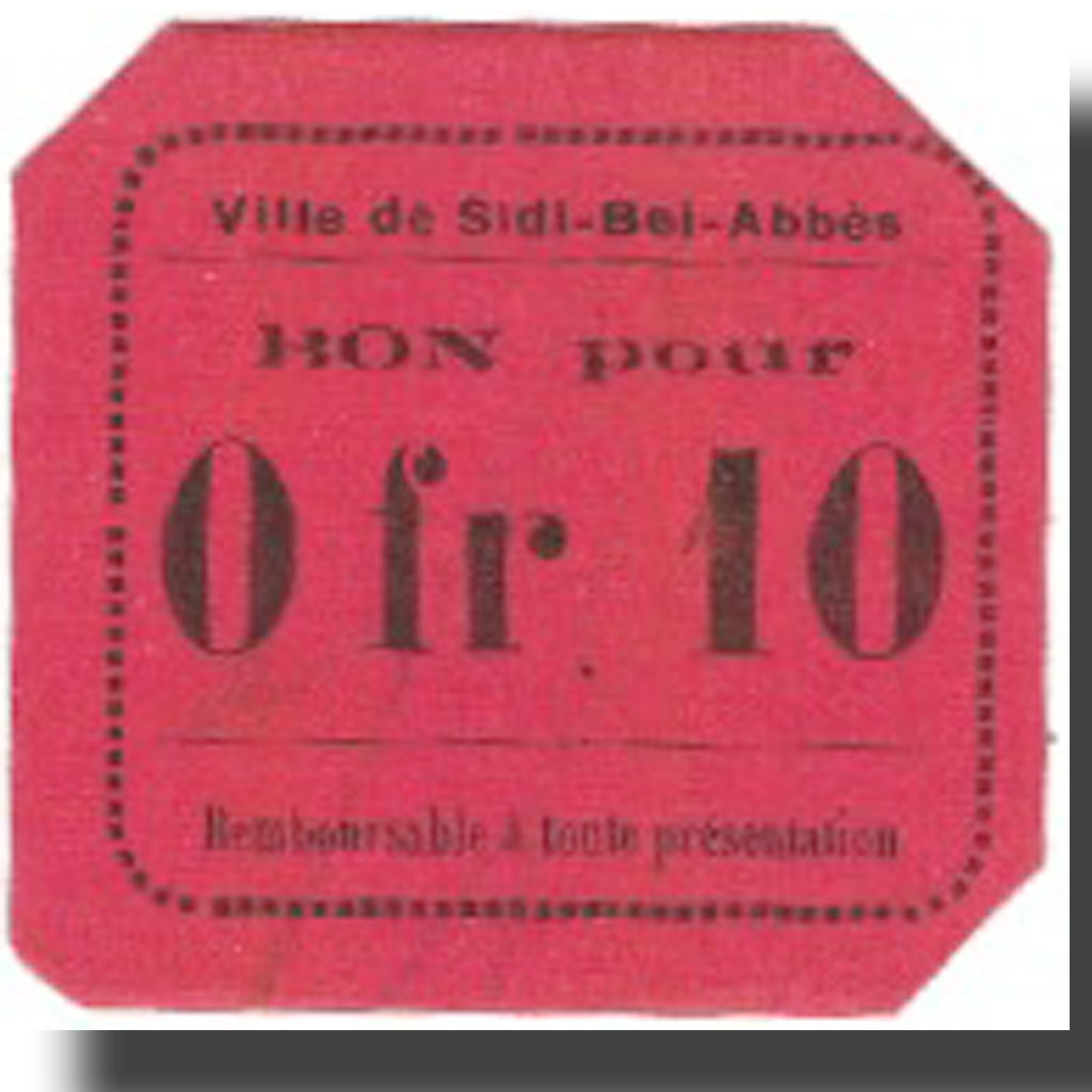 Banknote, Algeria, Sidi-Bel-Abbès, 10 Centimes, valeur faciale, 1916, 1916