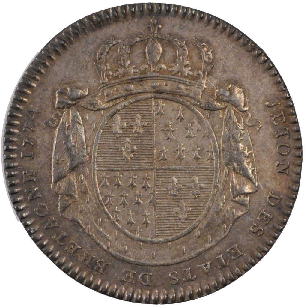 France, Royal, Token, 1774, AU(50-53), Silver, Feuardent #8781, 6.56