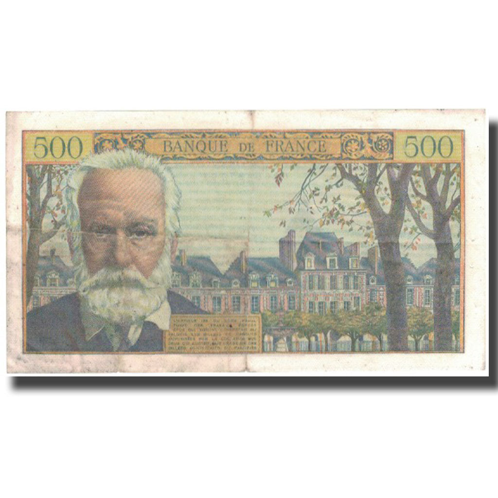 França, 500 Francs, Victor Hugo, 1958, 1958-09-04, VF(20-25), Fayette:35.10