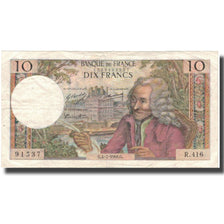 France, 10 Francs, Voltaire, 1968, 1968-07-04, TB+, KM:147c