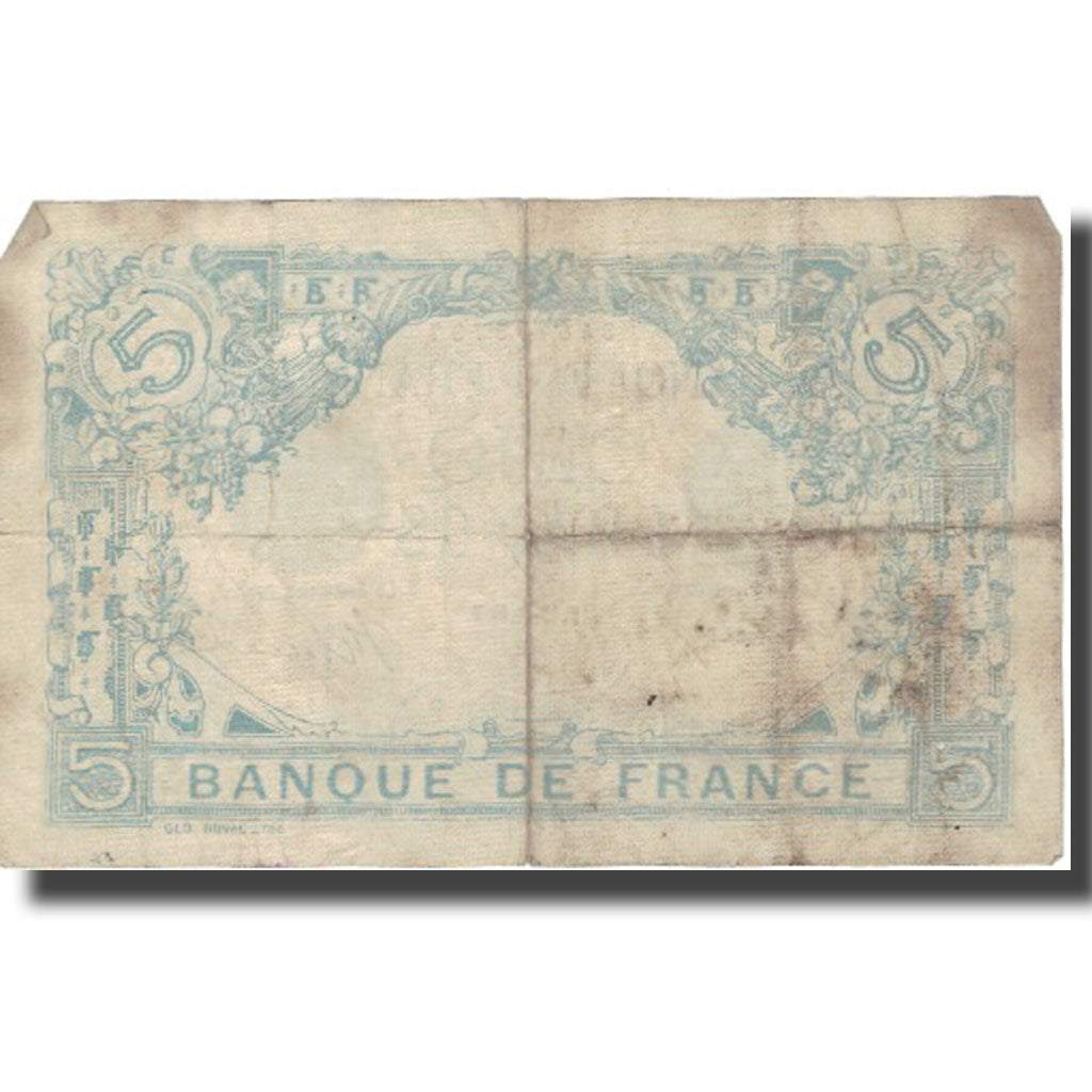 Francja, 5 Francs, Bleu, 1916, 1916-09-13, F(12-15), Fayette:2.43, KM:70
