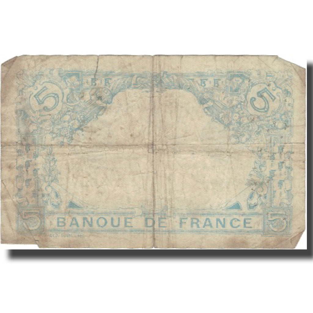 Francia, 5 Francs, Bleu, 1916, 1916-05-02, B, Fayette:2.39, KM:70