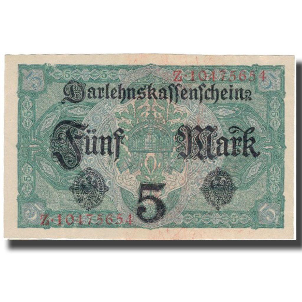 Banknote, Germany, 5 Mark, 1917, 1917-08-01, KM:56b, AU(50-53)