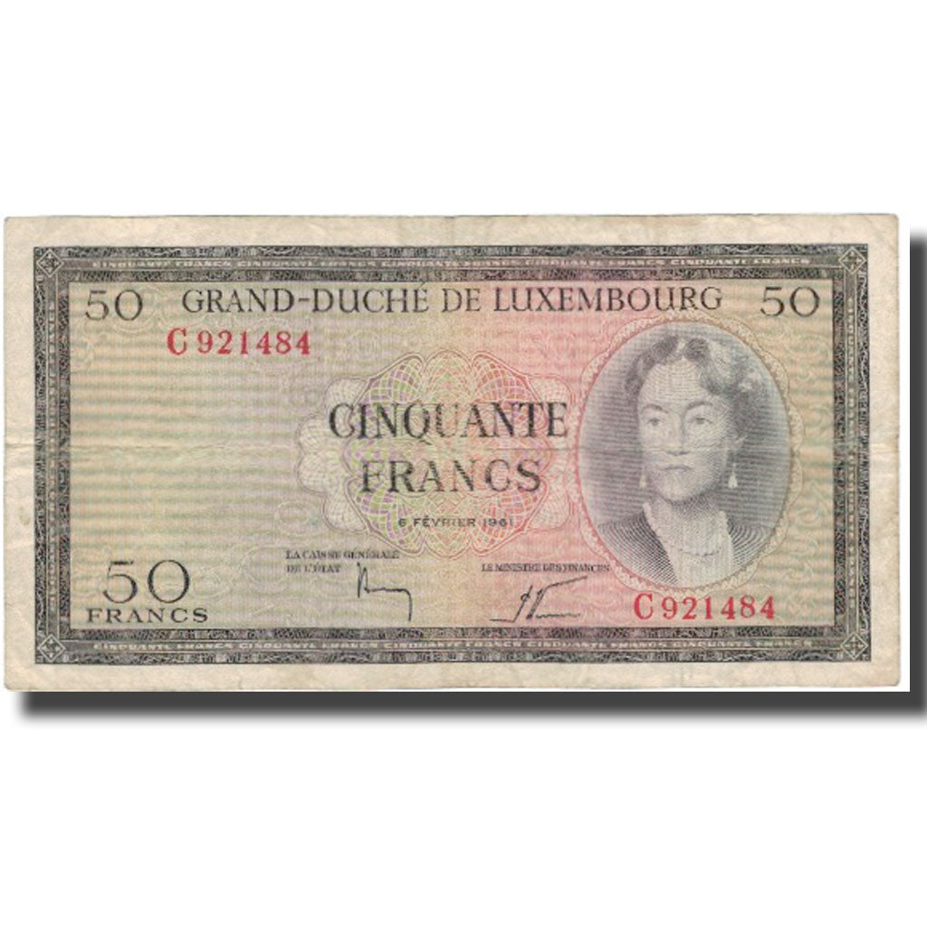 Banknote, Luxembourg, 50 Francs, 1961, 1961-02-06, KM:51a, VF(30-35)