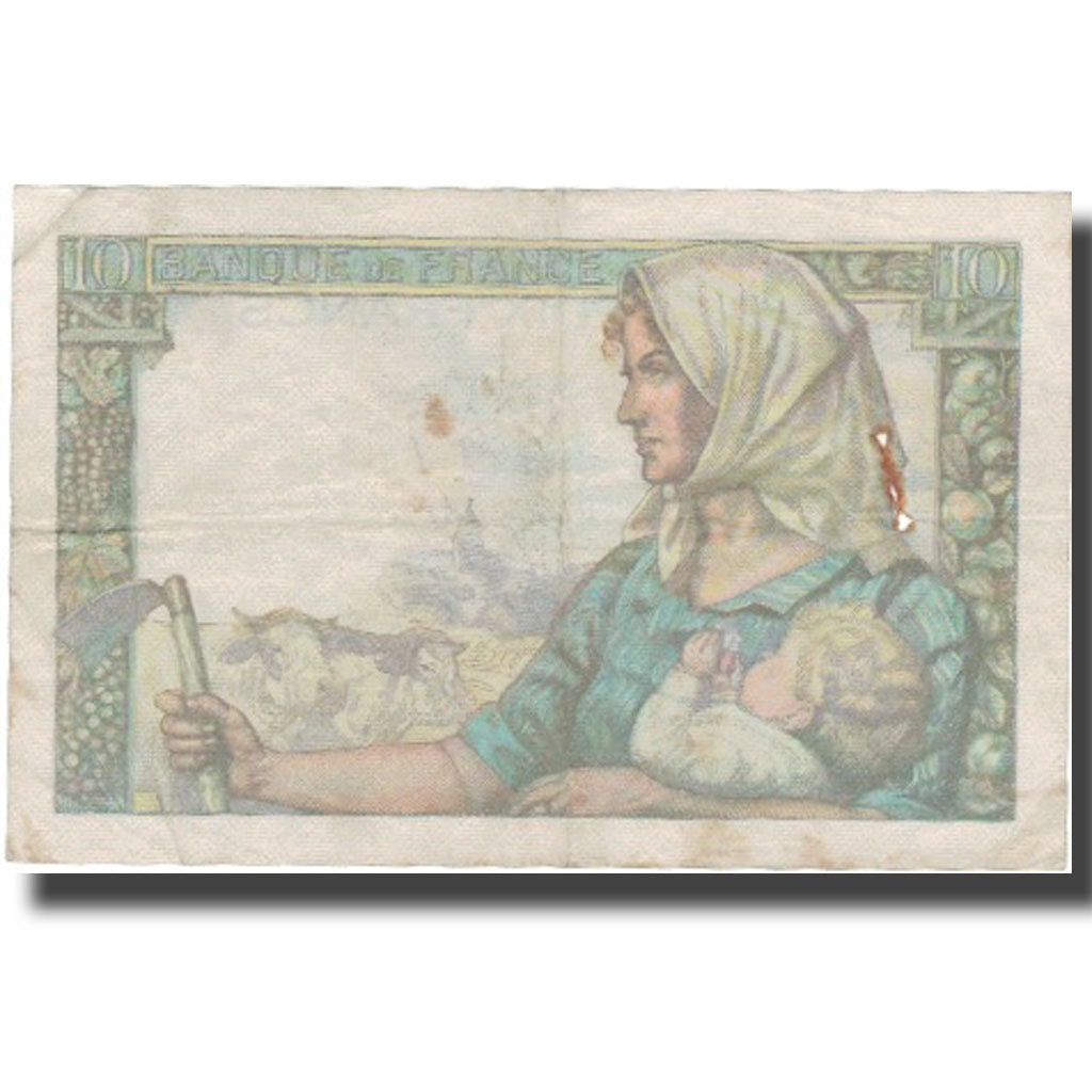 France, 10 Francs, Mineur, 1943, 1943-03-25, VF(30-35), Fayette:8.8, KM:99c