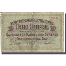 Banknote, Germany, 3 Rubel, 1916, 1916-04-17, KM:R123b, F(12-15)