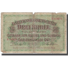 Banknote, Germany, 3 Rubel, 1916, 1916-04-17, KM:R123b, AG(1-3)