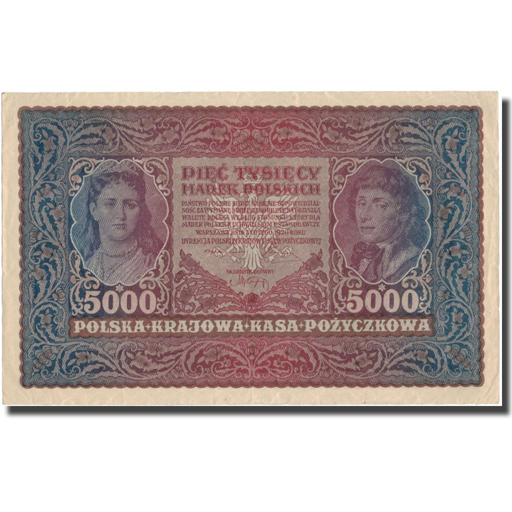 Banknote, Poland, 5000 Marek, 1920, 1920-02-07, KM:31, AU(50-53)
