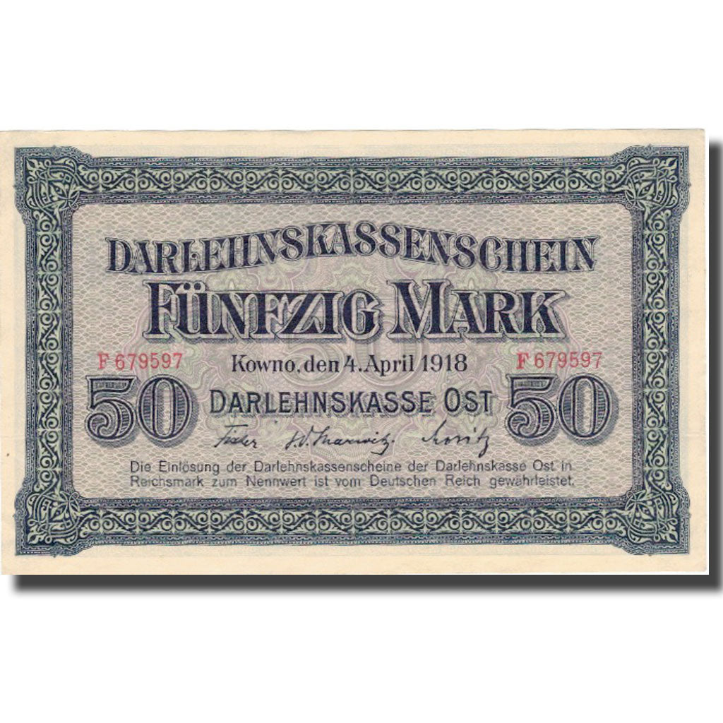 Banknote, Germany, 50 Mark, 1918, 1918-04-04, KM:R132, AU(55-58)