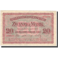 Banknote, Germany, 20 Mark, 1918, 1918-04-04, KM:R131, AU(50-53)