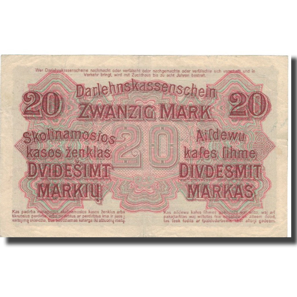 Banknote, Germany, 20 Mark, 1918, 1918-04-04, KM:R131, AU(50-53)