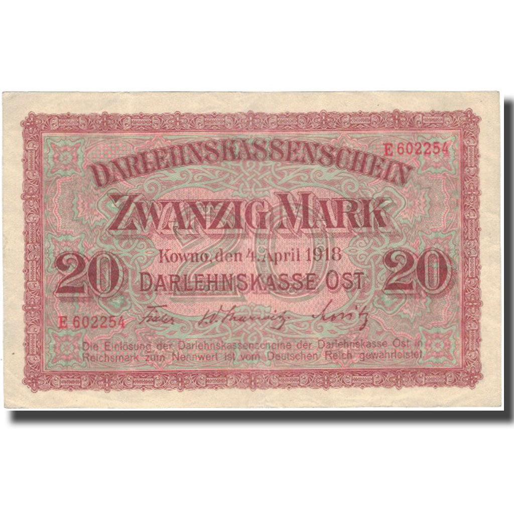 Banknote, Germany, 20 Mark, 1918, 1918-04-04, KM:R131, AU(55-58)